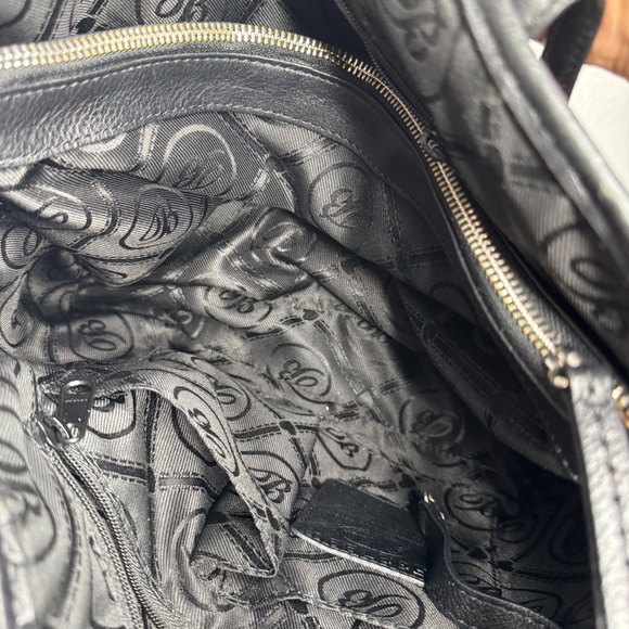 Brighton F327990 women's leather handbag tote black &‎ white double handle - Picture 9 of 16